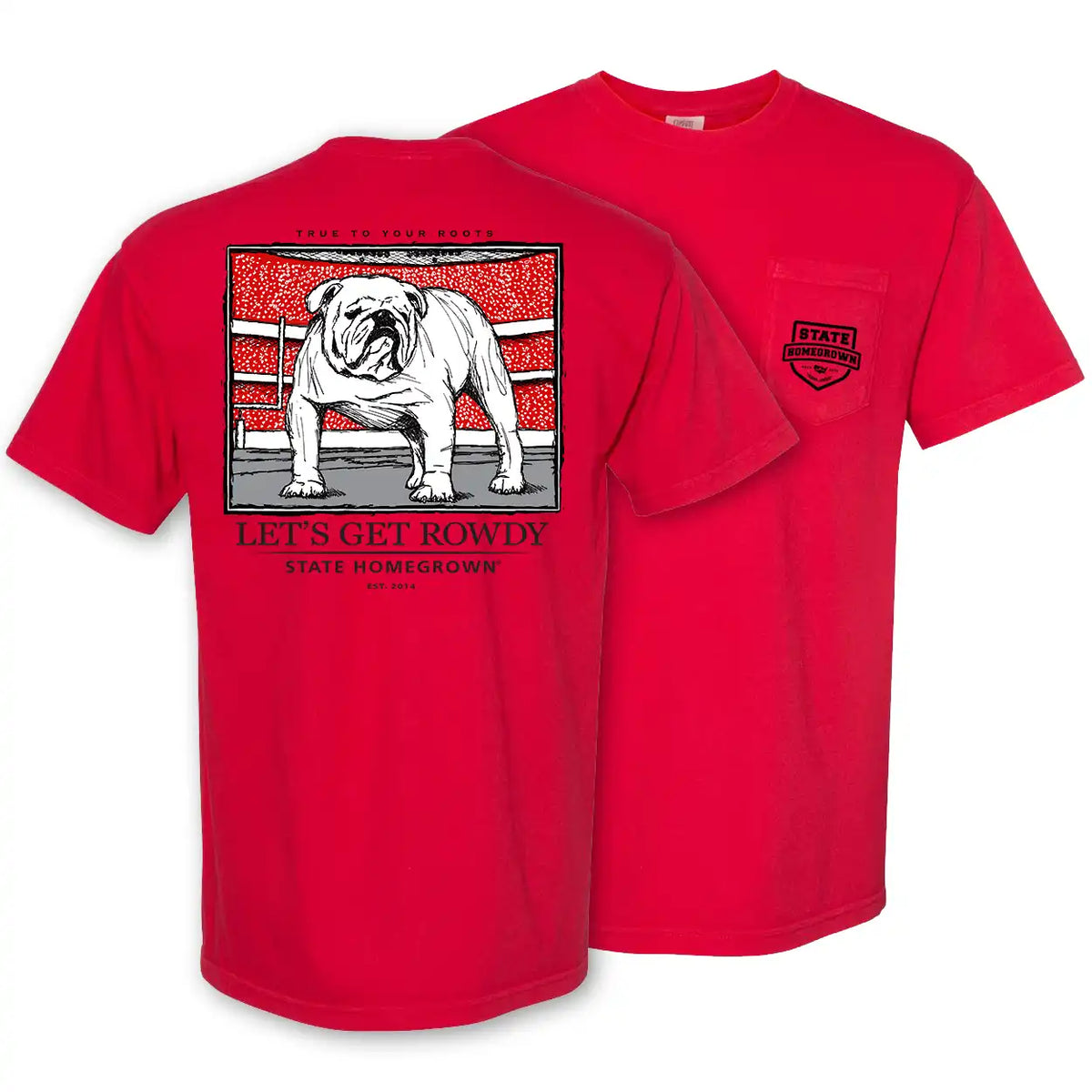 Let's Get Rowdy Bulldog - Comfort Color Pocket