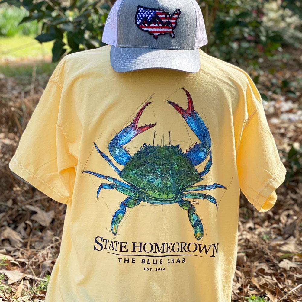 The Blue Crab Pocket Tee - Comfort Color Butter / Large