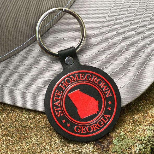 Georgia Pride Leather Key Chain, Georgia Key Chain, Georgia