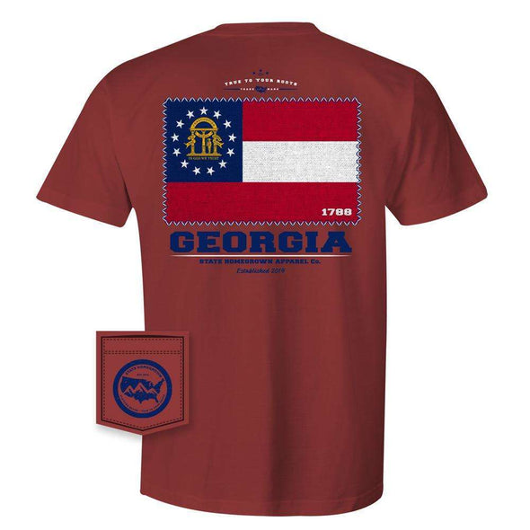 Stat of Georgia Flag, Georgia Flag Pocket Tee
