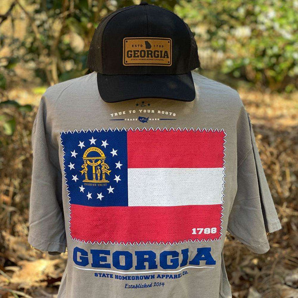 Stat of Georgia Flag, Georgia Flag Pocket Tee