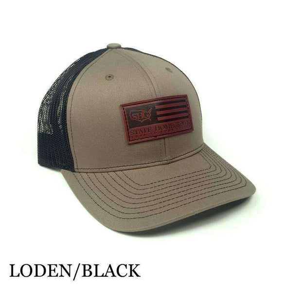 Leather Flag Patch Trucker Hat