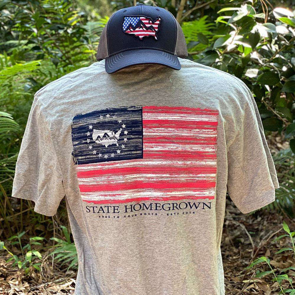 Rustic US Flag Pocket Tee, Betsy Ross Flag