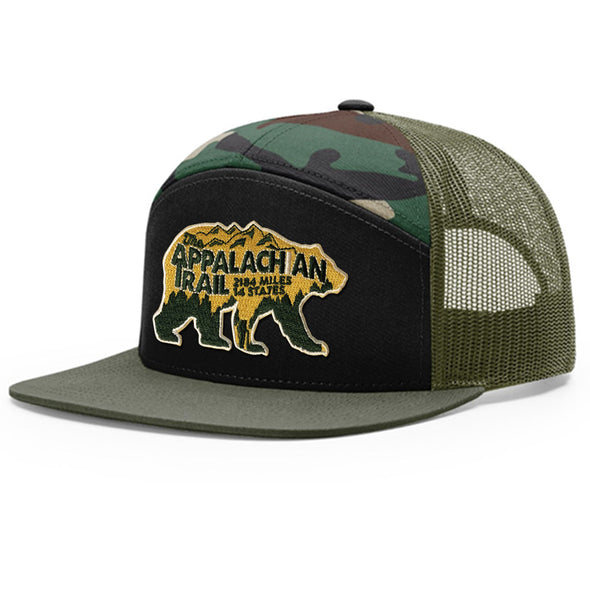 Appalachian Trail Bear Flat Bill Trucker Hat