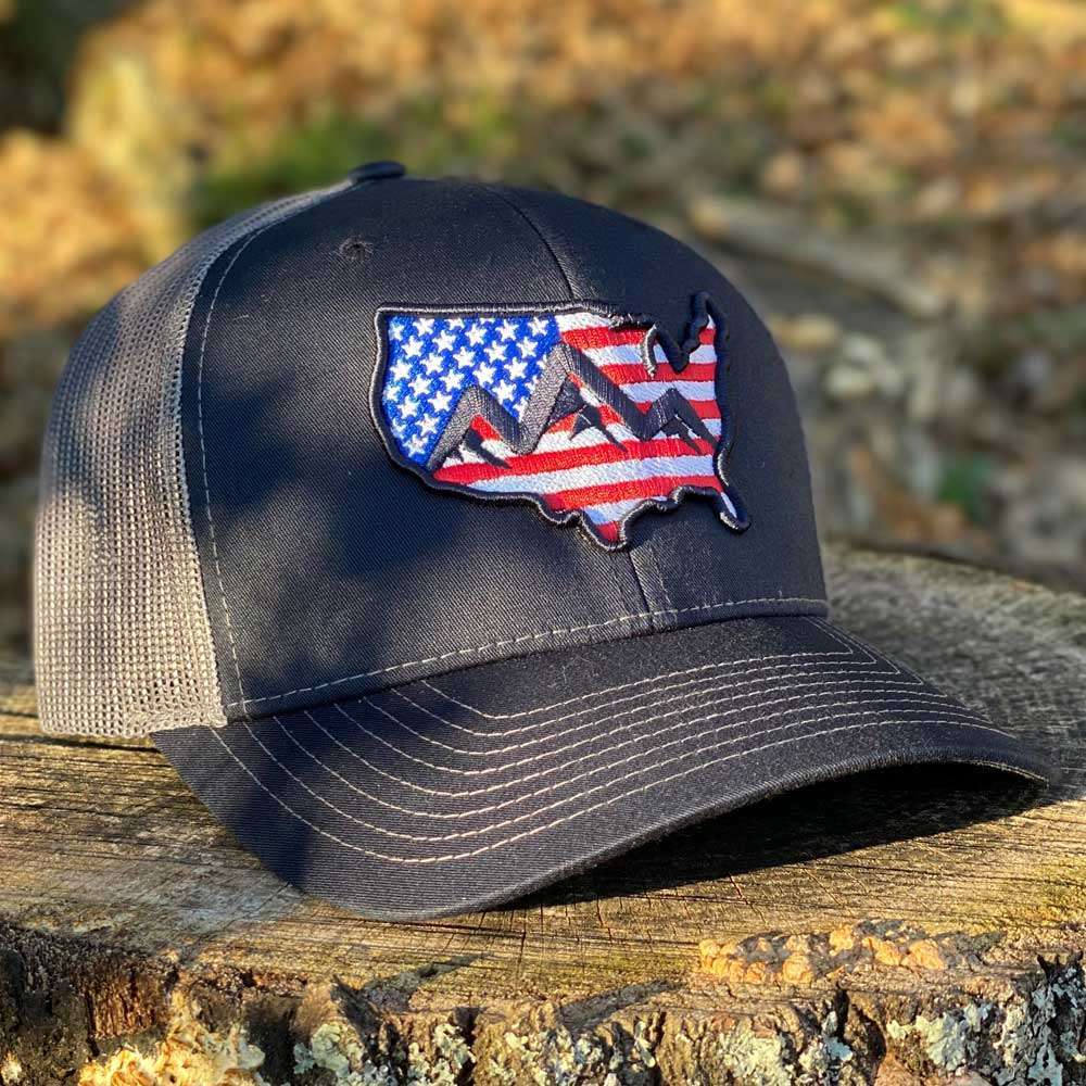 US Flag Logo Trucker Hat Navy/Charcoal