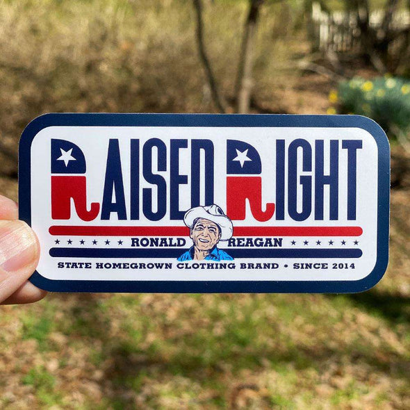 Raised Right on Reagan Decal