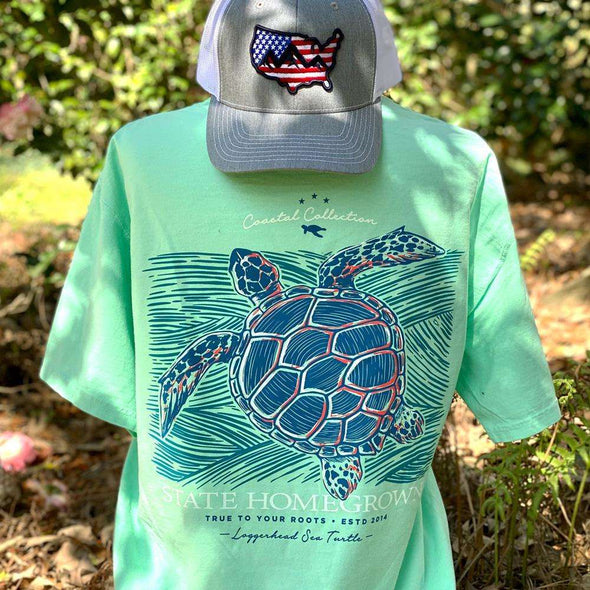 Loggerhead sea turtle, Costal tee, Turtle t-shirt, fun coastal t-shirts