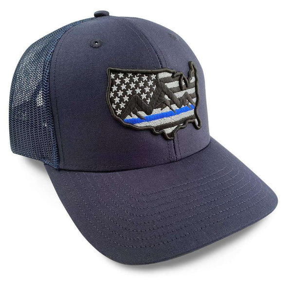 Police, Support Police, thin blue line flag hat, Thin Blue Line Trucker Hat